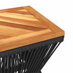 Couchtisch mit Drahtgestell Schwarz 38x38x38 cm Akazienholz