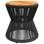 Couchtisch mit Drahtgestell Schwarz Ø 45x44 cm Akazienholz