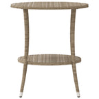 Gartensessel 2 Stk. Verstellbar mit Tisch Beige Poly Rattan