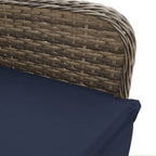 Gartensessel Verstellbar mit Kissen Grau Poly Rattan