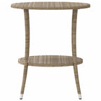 Gartensessel 2 Stk. Verstellbar mit Tisch Beige Poly Rattan