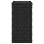 Garten-Beistelltisch mit Glasplatte Schwarz 58x27,5x55cm Rattan