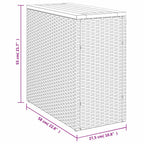 Garten-Beistelltisch mit Holzplatte Schwarz 58x27,5x55 cm Poly Rattan