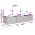 Gartensofa mit Kissen 3-Sitzer Schwarz Poly Rattan