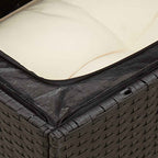 Gartensessel ohne Armlehnen mit Kissen Schwarz Poly Rattan