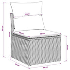 Gartensessel ohne Armlehnen mit Kissen Beige Poly Rattan