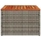 Gartentisch Grau 55x55x37 cm Poly Rattan und Akazienholz