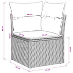 Garten-Ecksofa mit Kissen Grau Poly Rattan