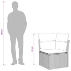 Garten-Ecksofa mit Kissen Grau Poly Rattan
