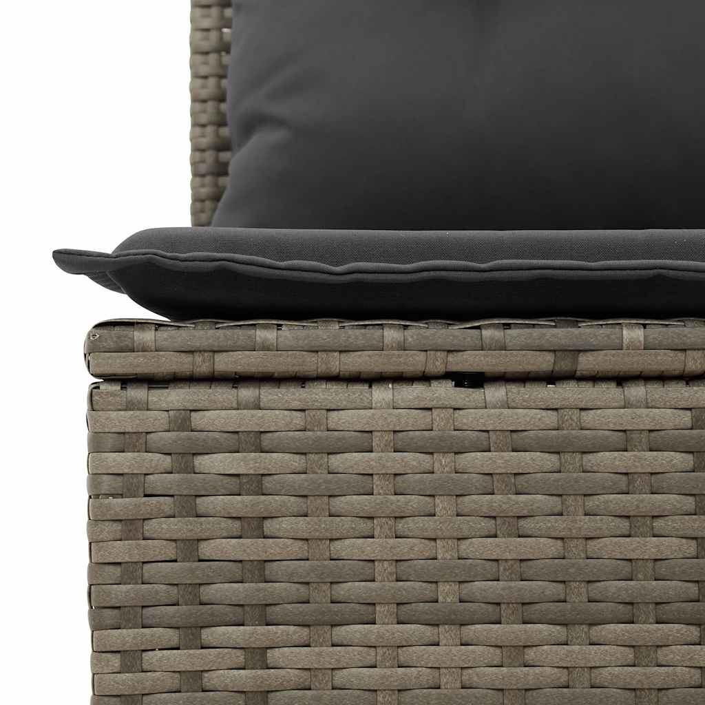 Gartensofa 2-Sitzer mit Kissen Grau Poly Rattan