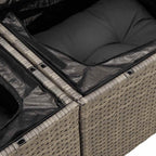 Gartensofa 2-Sitzer mit Kissen Grau Poly Rattan