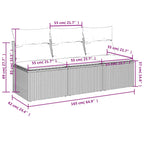 Gartensofa mit Kissen 3-Sitzer Grau Poly Rattan