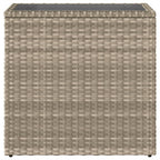 Garten-Beistelltisch mit Glasplatte 58x27,5x55 cm Poly Rattan