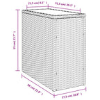 Garten-Beistelltisch mit Glasplatte 58x27,5x55 cm Poly Rattan