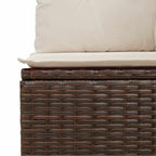 Garten-Ecksofa mit Kissen Braun Poly Rattan