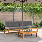 Garten-Mittelsofas aus Paletten mit Kissen 2 Stk. Akazienholz