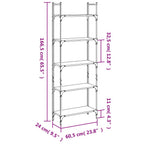 Bücherregal 5 Böden Grau Sonoma 60,5x24x166,5 cm Holzwerkstoff