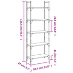 Bücherregal 5 Böden Braun Eichen-Optik 60,5x24x166,5 cm