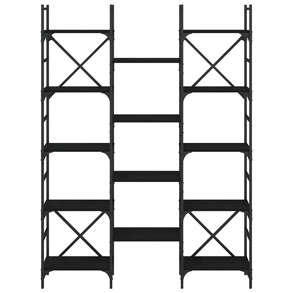 Bücherregal Schwarz 127,5x28,5x172,5 cm Holzwerkstoff
