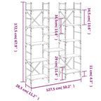 Bücherregal Schwarz 127,5x28,5x172,5 cm Holzwerkstoff