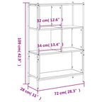 Bücherregal Räuchereiche 72x28x109 cm Holzwerkstoff