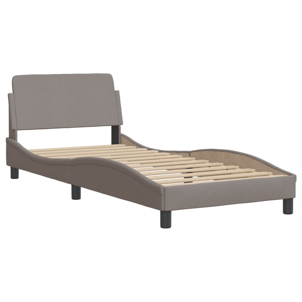 Bettgestell mit LED ohne Matratze "Hvar" Taupe 80x200 cm Stoff