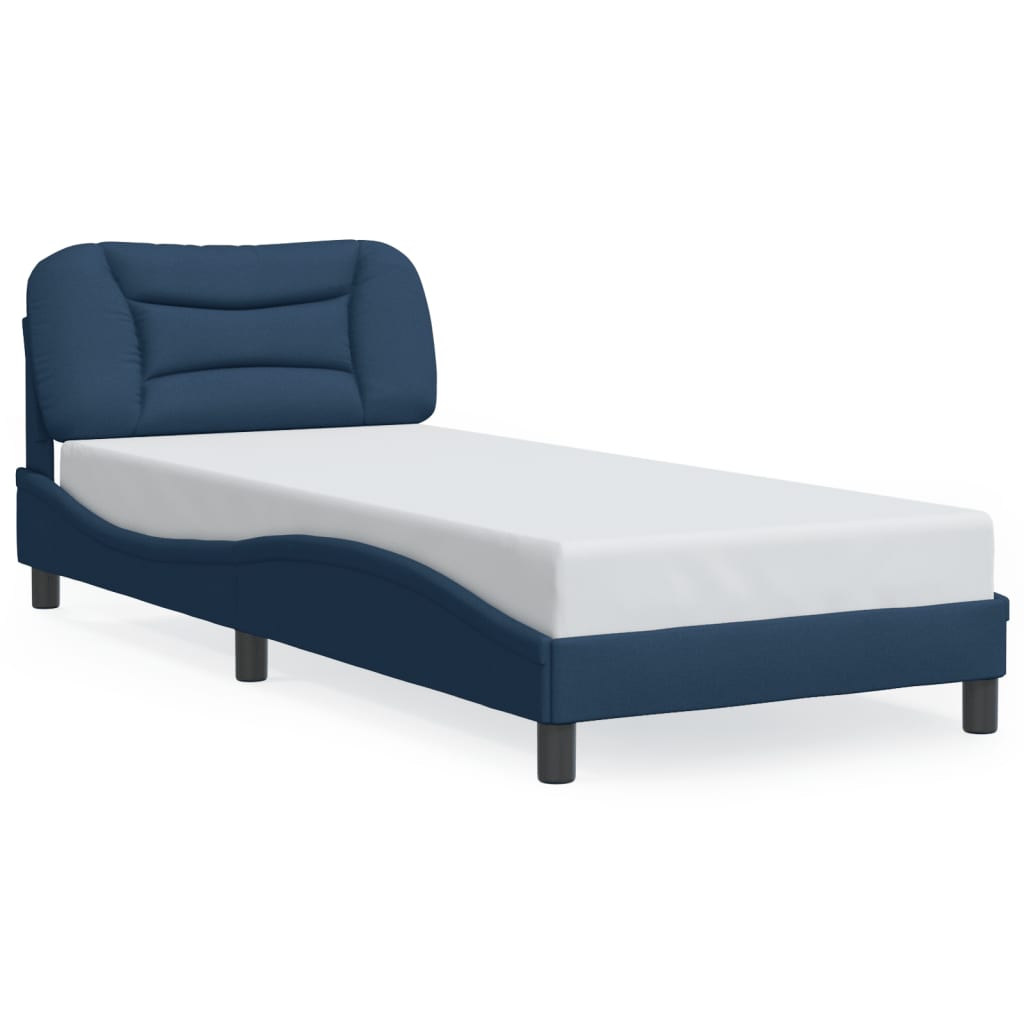 Bettgestell mit LED ohne Matratze "Hvar" Blau 80x200 cm Stoff