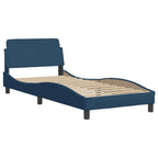 Bettgestell mit LED ohne Matratze "Hvar" Blau 80x200 cm Stoff