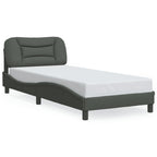 Bettgestell mit LED ohne Matratze "Hvar" Dunkelgrau 90x190 cm Stoff