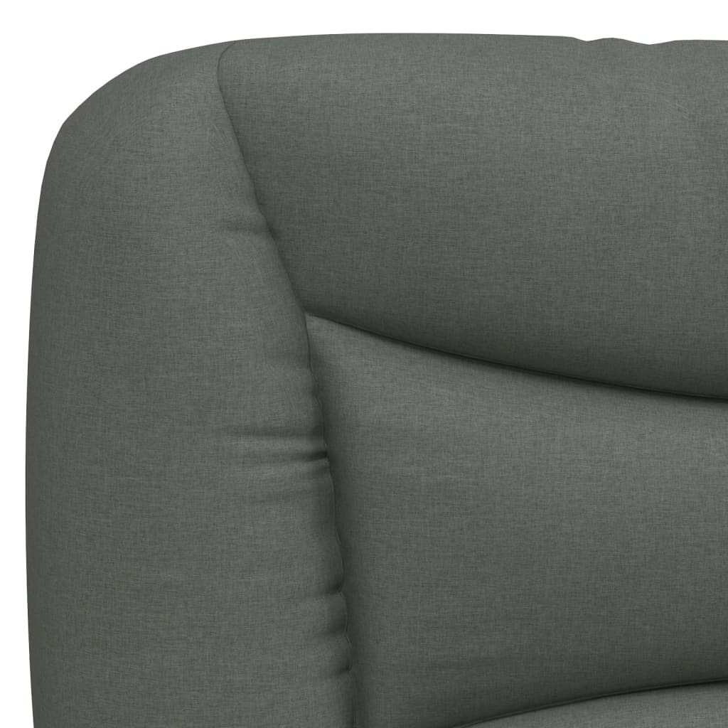 Bettgestell mit LED ohne Matratze "Hvar" Dunkelgrau 90x190 cm Stoff