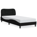Bettgestell mit LED ohne Matratze "Hvar" Schwarz 90x190 cm Stoff