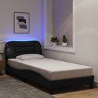 Bettgestell mit LED ohne Matratze "Hvar" Schwarz 90x190 cm Stoff