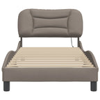 Bettgestell mit LED ohne Matratze "Hvar" Taupe 90x200 cm Stoff