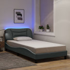 Bettgestell mit LED ohne Matratze "Hvar" Hellgrau 100x200 cm Stoff