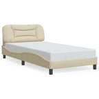 Bettgestell mit LED ohne Matratze "Hvar" Creme 100x200 cm Stoff