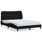 Bettgestell mit LED ohne Matratze "Hvar" Schwarz 120x200 cm Stoff