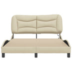 Bettgestell mit LED ohne Matratze "Hvar" Creme 120x200 cm Stoff