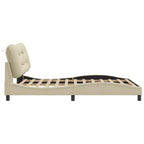 Bettgestell mit LED ohne Matratze "Hvar" Creme 120x200 cm Stoff