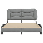 Bettgestell mit LED ohne Matratze "Hvar" Hellgrau 140x190 cm Stoff