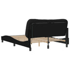 Bettgestell mit LED ohne Matratze "Hvar" Schwarz 140x190 cm Stoff
