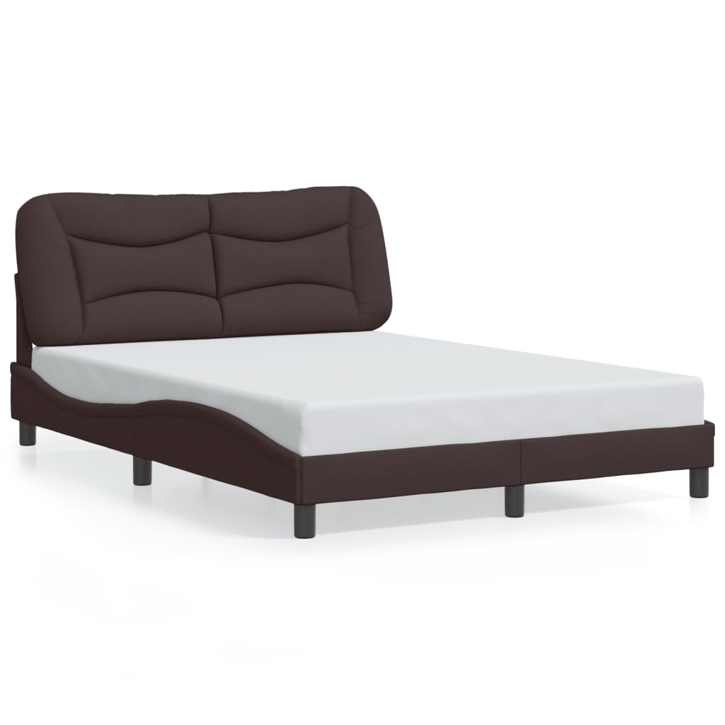 Bettgestell mit LED ohne Matratze "Hvar" Dunkelbraun 140x190 cm Stoff