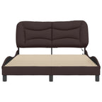 Bettgestell mit LED ohne Matratze "Hvar" Dunkelbraun 140x190 cm Stoff