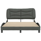 Bettgestell mit LED ohne Matratze "Hvar" Dunkelgrau 140x200 cm Stoff