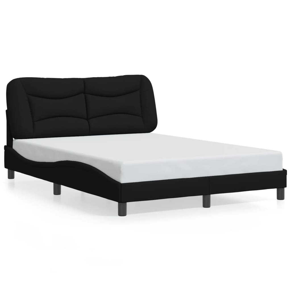 Bettgestell mit LED ohne Matratze "Hvar" Schwarz 140x200 cm Stoff
