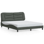 Bettgestell mit LED ohne Matratze "Hvar" Dunkelgrau 160x200 cm Stoff