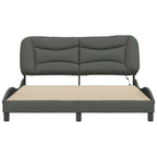 Bettgestell mit LED ohne Matratze "Hvar" Dunkelgrau 160x200 cm Stoff