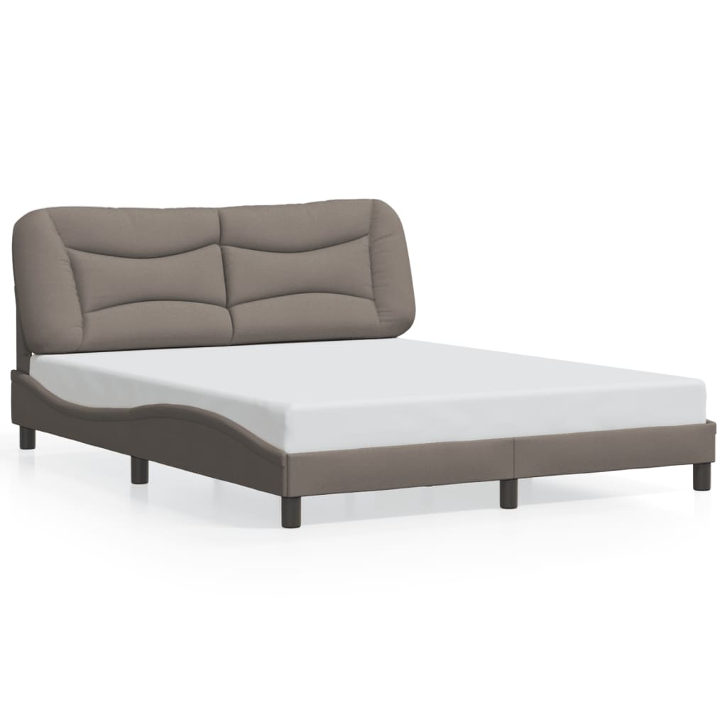 Bettgestell mit LED ohne Matratze "Hvar" Taupe 160x200 cm Stoff