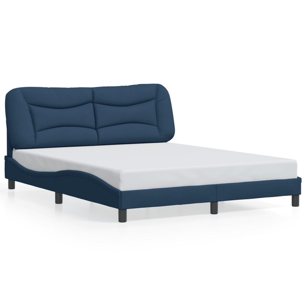 Bettgestell mit LED ohne Matratze "Hvar" Blau 160x200 cm Stoff