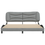 Bettgestell mit LED ohne Matratze "Hvar" Hellgrau 180x200 cm Stoff