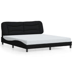 Bettgestell mit LED ohne Matratze "Hvar" Schwarz 180x200 cm Stoff